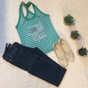 Green Striped “True love” Tank - bundl…